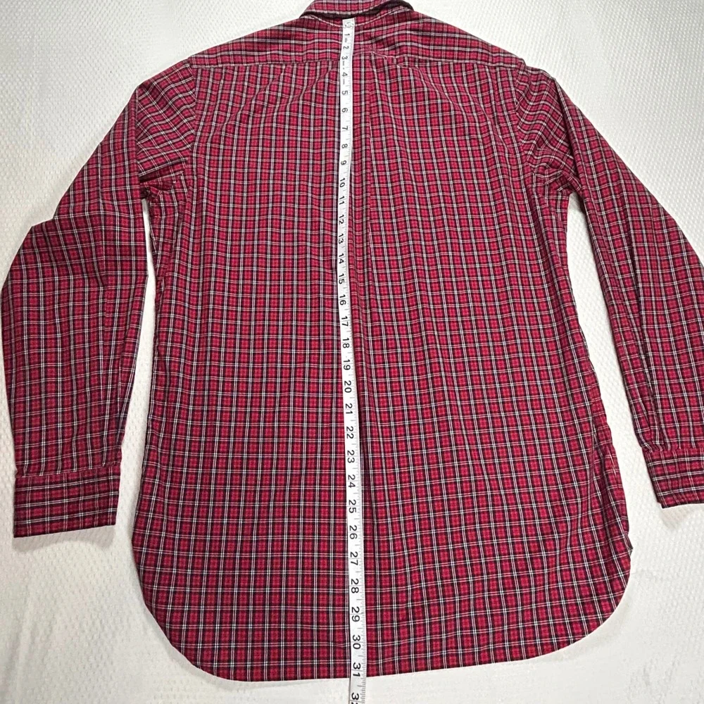 Polo Ralph Lauren Red Plaid Stretch Poplin Button Down Shirt Mens 15 32-33